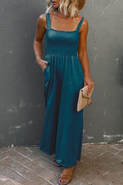 Monos holgados informales de cuello cuadrado con parches lisos (6 colores)