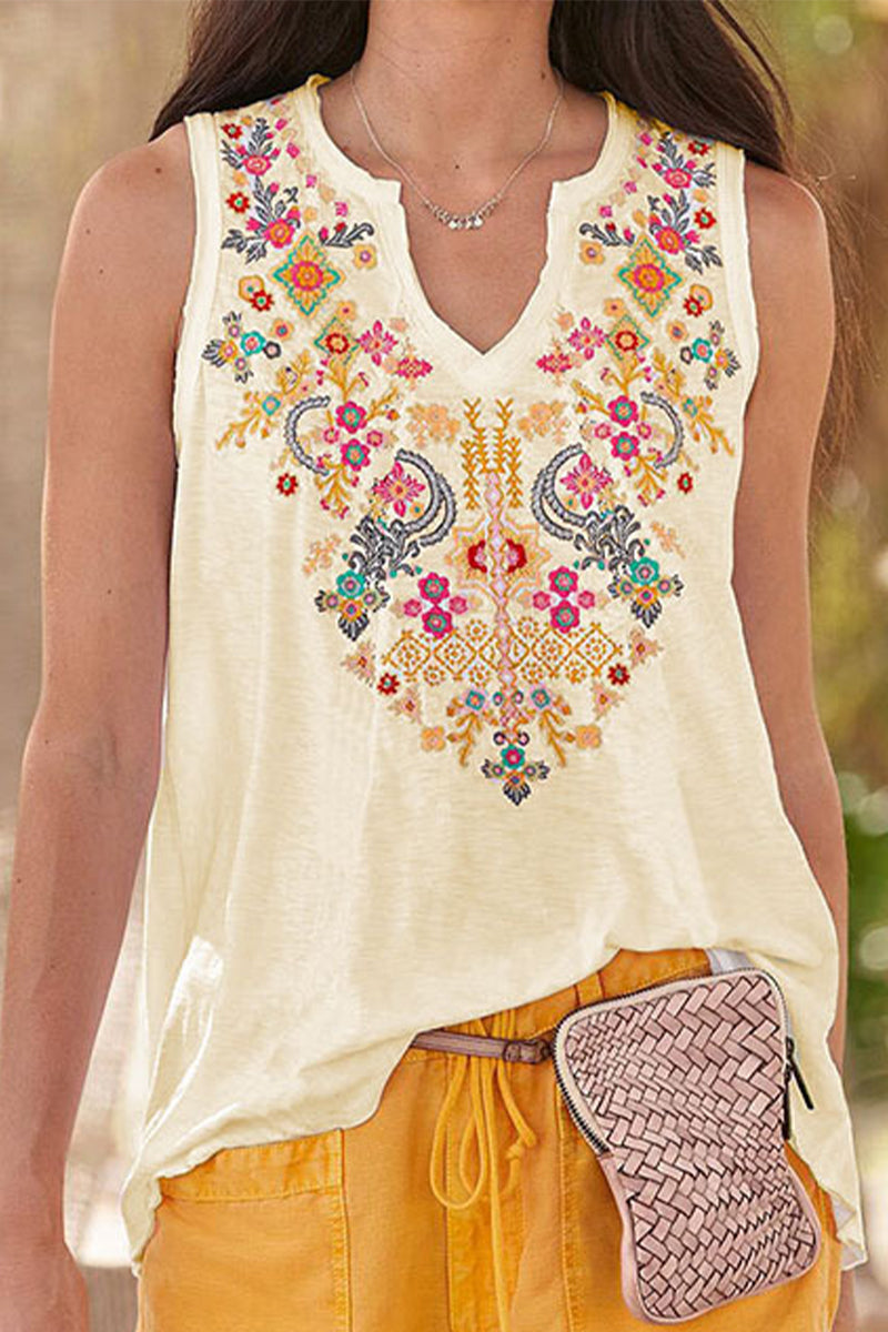 Tops casuales universitarios con cuello en V y patchwork de tótem nacional (8 colores)