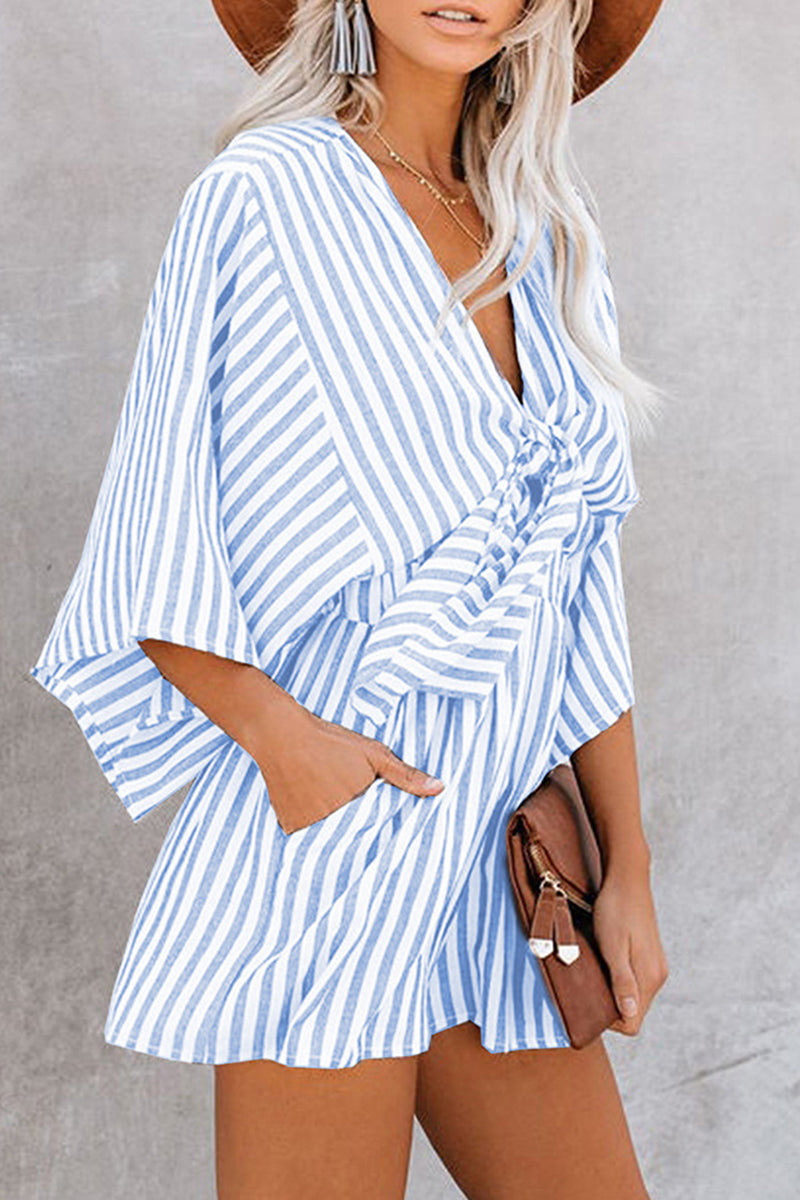 Mono holgado informal sencillo con diseño de patchwork geométrico y escote en V (4 colores)