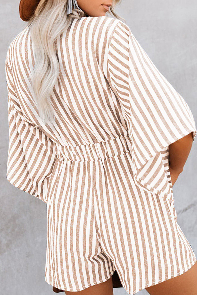 Mono holgado informal sencillo con diseño de patchwork geométrico y escote en V (4 colores)