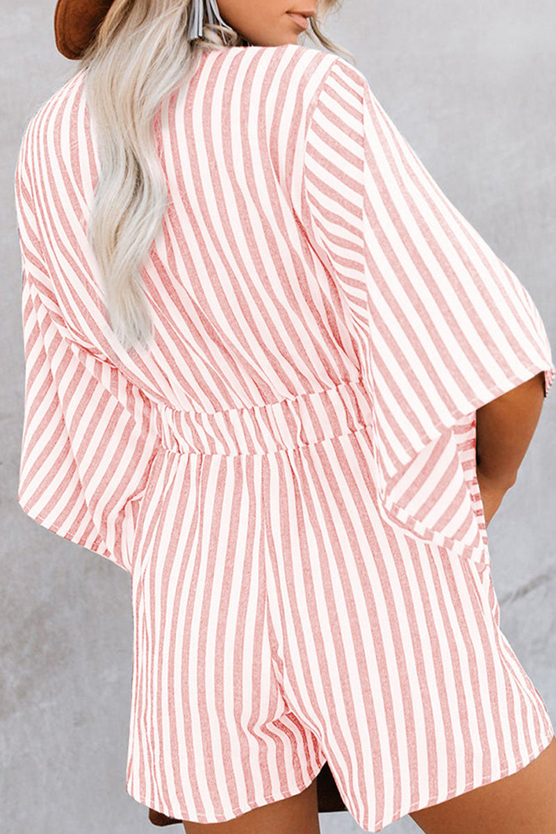 Mono holgado informal sencillo con diseño de patchwork geométrico y escote en V (4 colores)