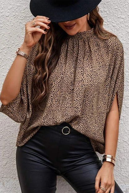 Work Elegant Print Patchwork O Neck Tops(10 Colors)