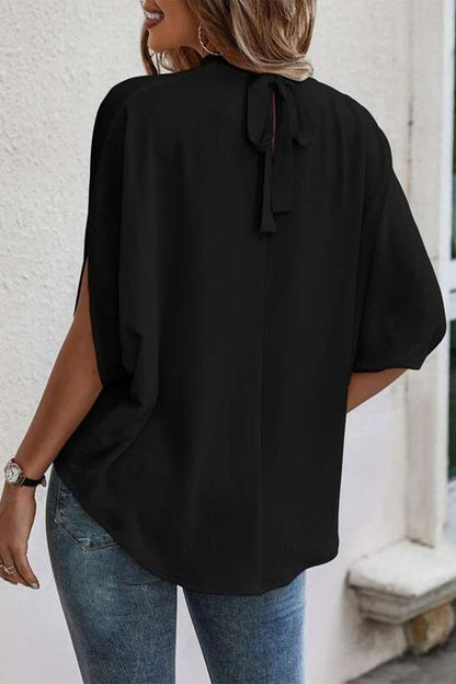 Work Elegant Print Patchwork O Neck Blouses(10 Colors)