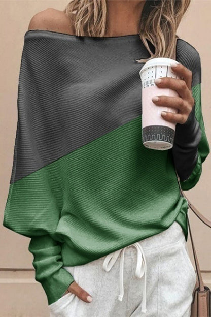 Street Solid Patchwork O Neck Mid Waist Tops