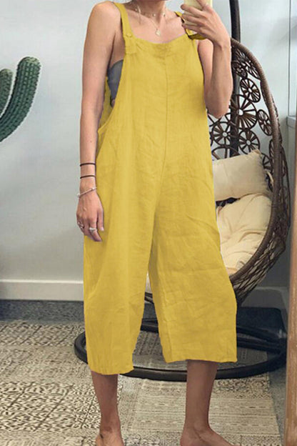 Mono holgado informal sencillo con cuello cuadrado y parches lisos (6 colores)