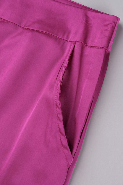 Conjunto informal de dos piezas sin mangas con cuello oblicuo y parches lisos para vacaciones (6 colores)