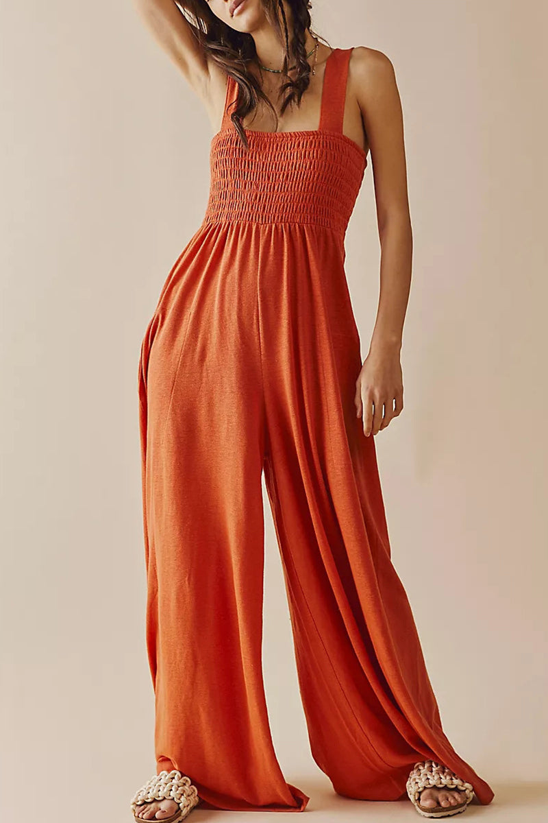 Monos holgados informales con bolsillos lisos y sencillos (5 colores)