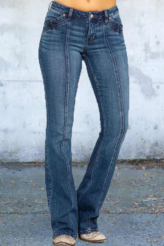 Casual Street Solid Solid Color Skinny Denim Jeans