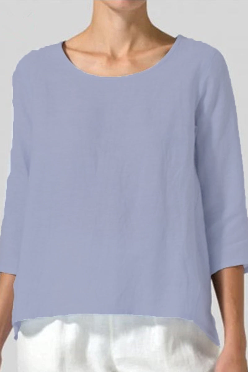 Camisetas básicas informales lisas de cuello redondo (6 colores)