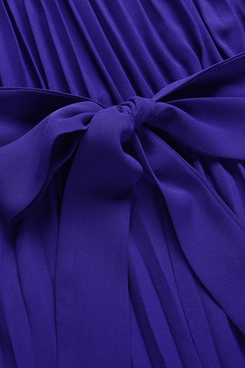 Mono holgado informal sencillo con cuello halter y pliegues de frenillo liso (6 colores)