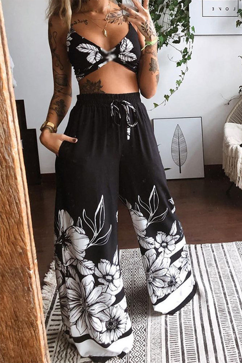 Conjunto de dos piezas con cuello en V, sin mangas y estampado universitario sexy (5 colores)
