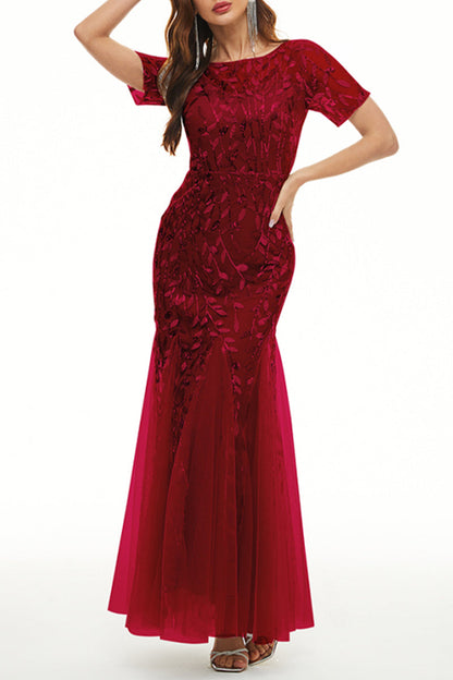 Celebrities Elegant Patchwork Sequins O Neck Evening Dress Dresses(11 Colors)