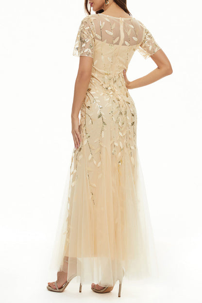 Celebrities Elegant Patchwork Sequins O Neck Evening Dress Dresses(11 Colors)