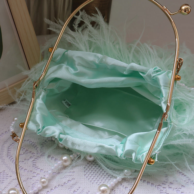 Bolsos casuales de fiesta diarios con parches sólidos y plumas