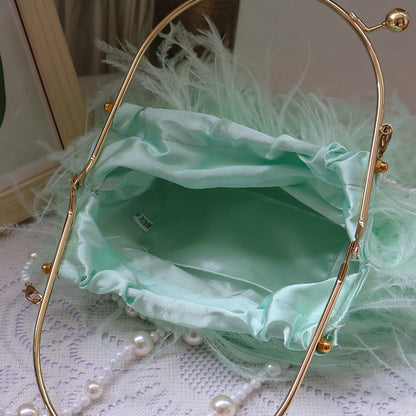 Bolsos casuales de fiesta diarios con parches sólidos y plumas