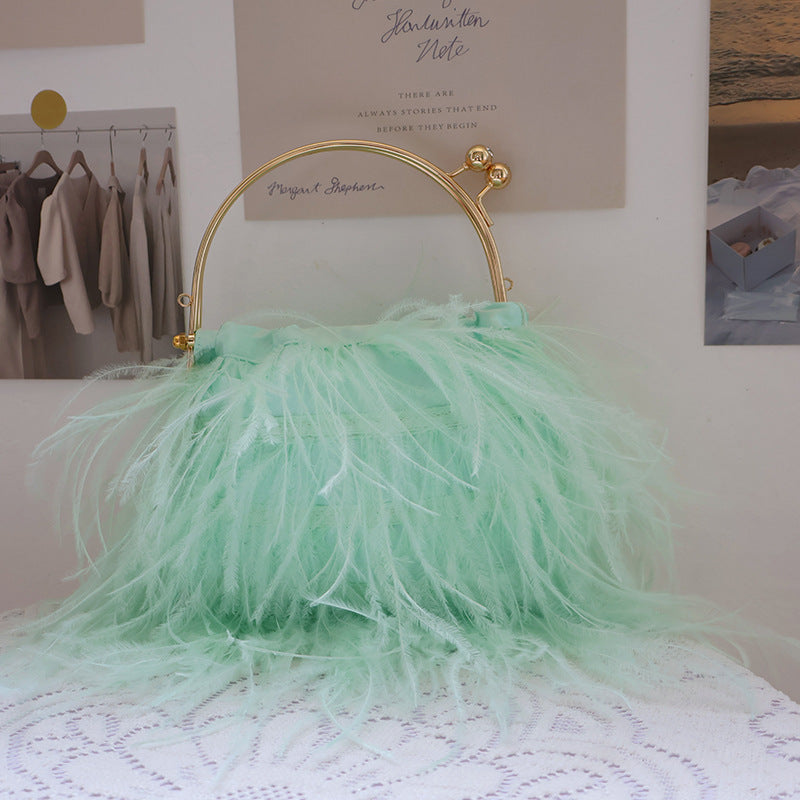 Bolsos casuales de fiesta diarios con parches sólidos y plumas