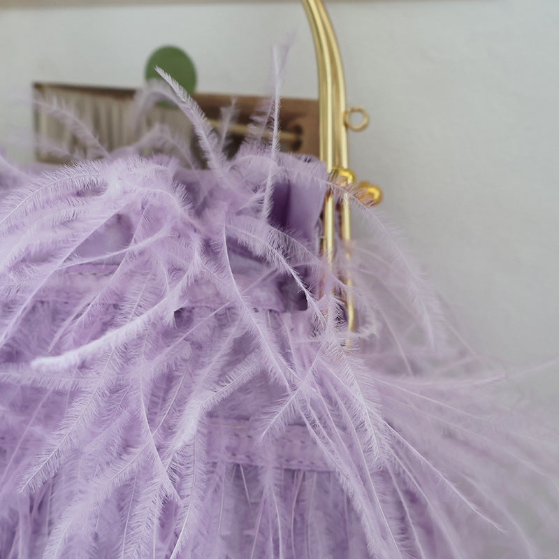 Bolsos casuales de fiesta diarios con parches sólidos y plumas