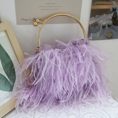 Bolsos casuales de fiesta diarios con parches sólidos y plumas