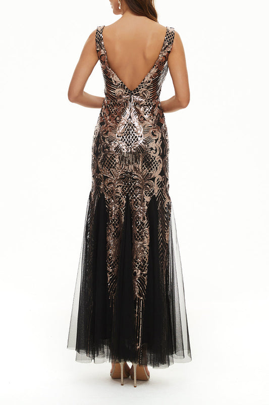 Elegant College Patchwork Sequins V Neck Evening Dress Dresses(4 Colors)£©