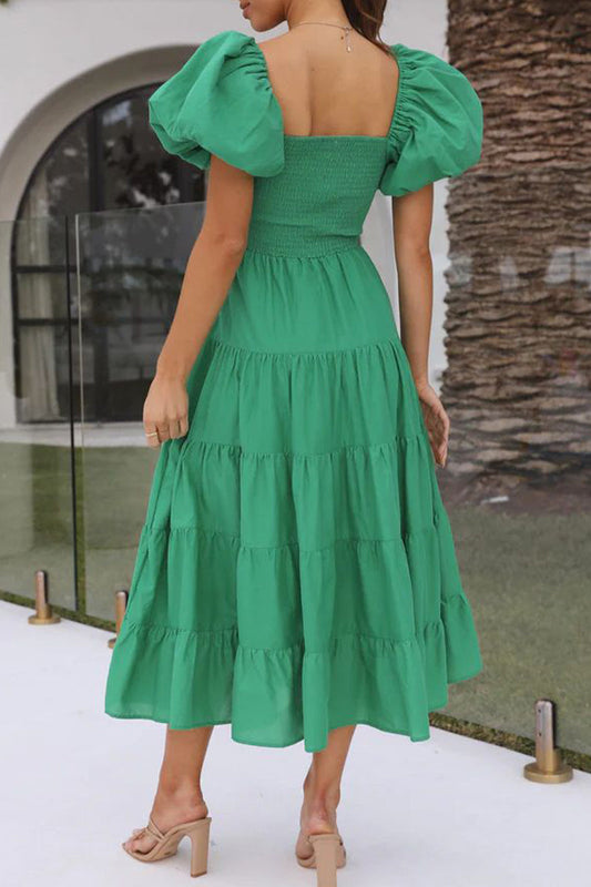 Casual Simplicity Solid Backless Off the Shoulder A Line Dresses