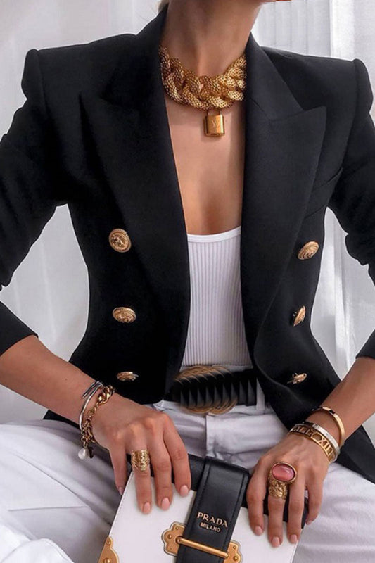 Prendas de abrigo informales de moda con cuello vuelto y parches lisos (8 colores)