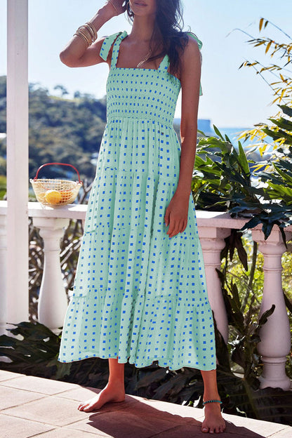 Vestidos estampados con tirantes finos, patchwork y lunares de moda urbana