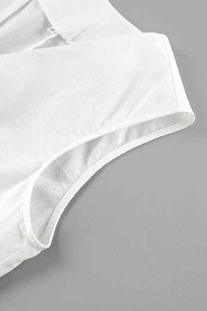 Conjunto informal de dos piezas con cuello en V, sin mangas y bolsillos sólidos (6 colores)
