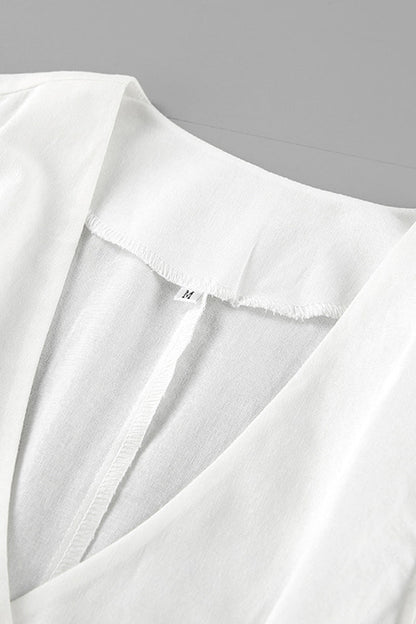 Conjunto informal de dos piezas con cuello en V, sin mangas y bolsillos sólidos (6 colores)