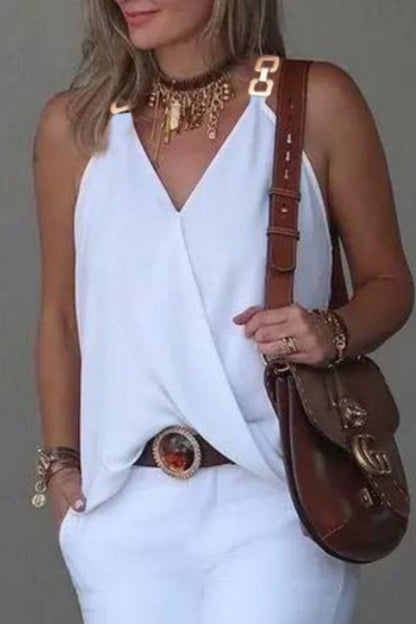 Tops casuales con cuello en V y patchwork con estampado