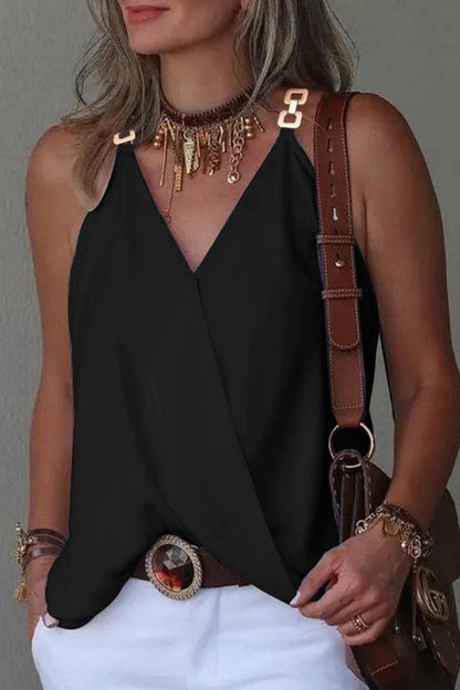 Tops casuales con cuello en V y patchwork con estampado