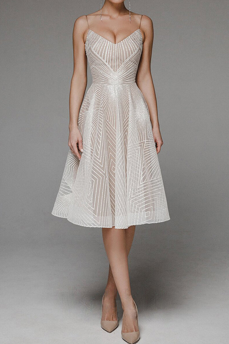 Vestido sexy formal de escote en V liso con tirantes (8 colores)