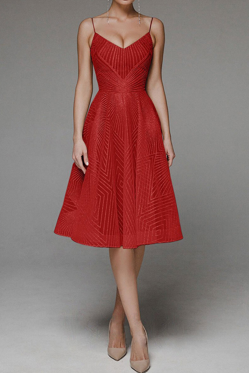 Vestido sexy formal de escote en V liso con tirantes (8 colores)