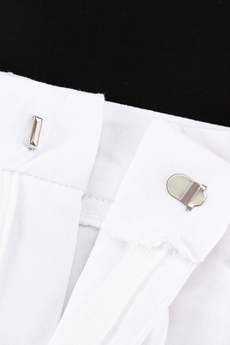 Conjunto informal sencillo de dos piezas con hebilla sólida, escote en V y sin mangas (6 colores)