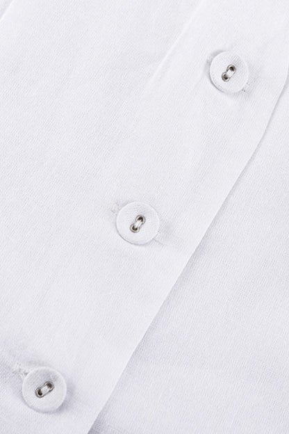 Conjunto informal sencillo de dos piezas con hebilla sólida, escote en V y sin mangas (6 colores)