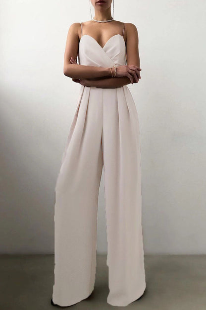 Monos holgados informales de moda con cuello en V y parches lisos (6 colores)