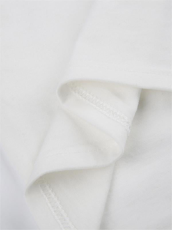 White Crop Top with Black Cat Print