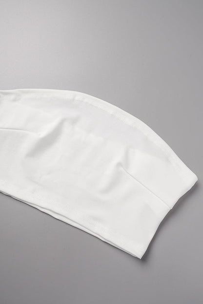 Conjunto informal liso con cinturón, sin tirantes, de tres piezas (4 colores)