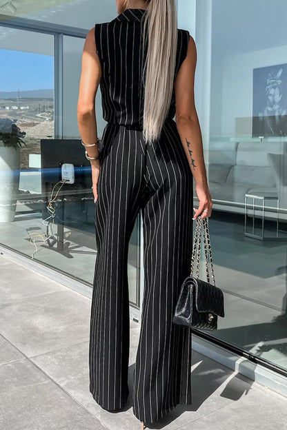 Monos holgados informales de calle con cuello vuelto y frenillo