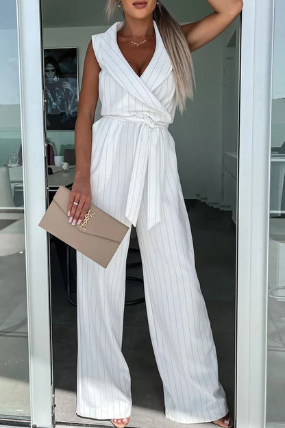 Monos holgados informales de calle con cuello vuelto y frenillo