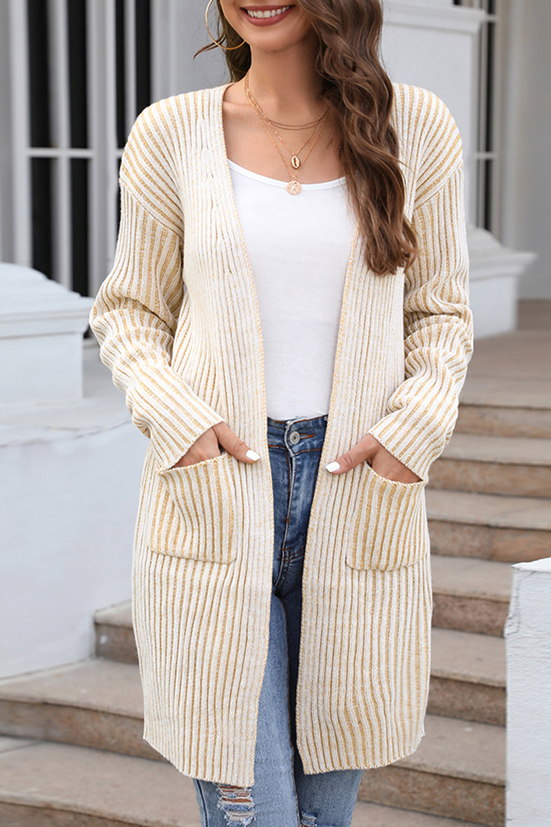 Casual Daily Solid Pocket Cardigan Collar Cardigans(3 Colors)