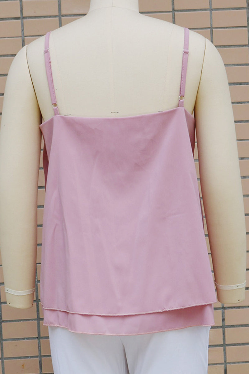 Sweet Solid Patchwork U Neck Tops(7 Colors)