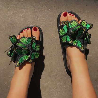 Zapatos casuales de diario con diseño de mariposas y patchwork, redondos y cómodos para exteriores.