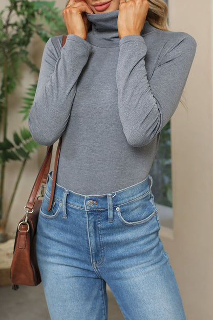 Daily Simplicity Solid Turtleneck Tops