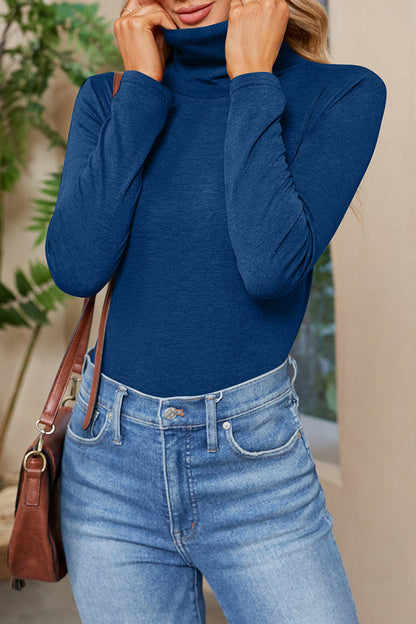 Daily Simplicity Solid Turtleneck Tops