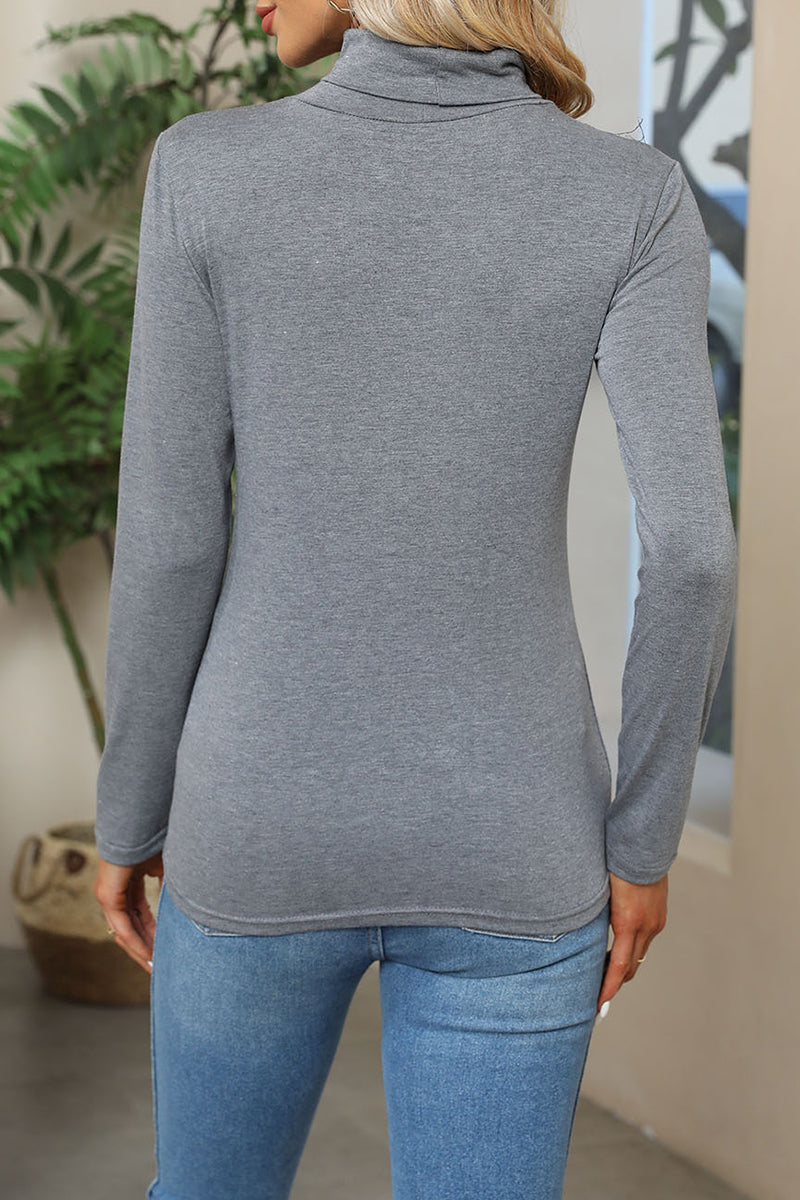 Daily Simplicity Solid Turtleneck Tops