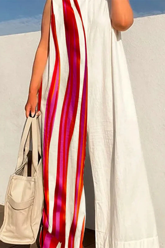 Monos holgados con cuello redondo y estampado urbano informal