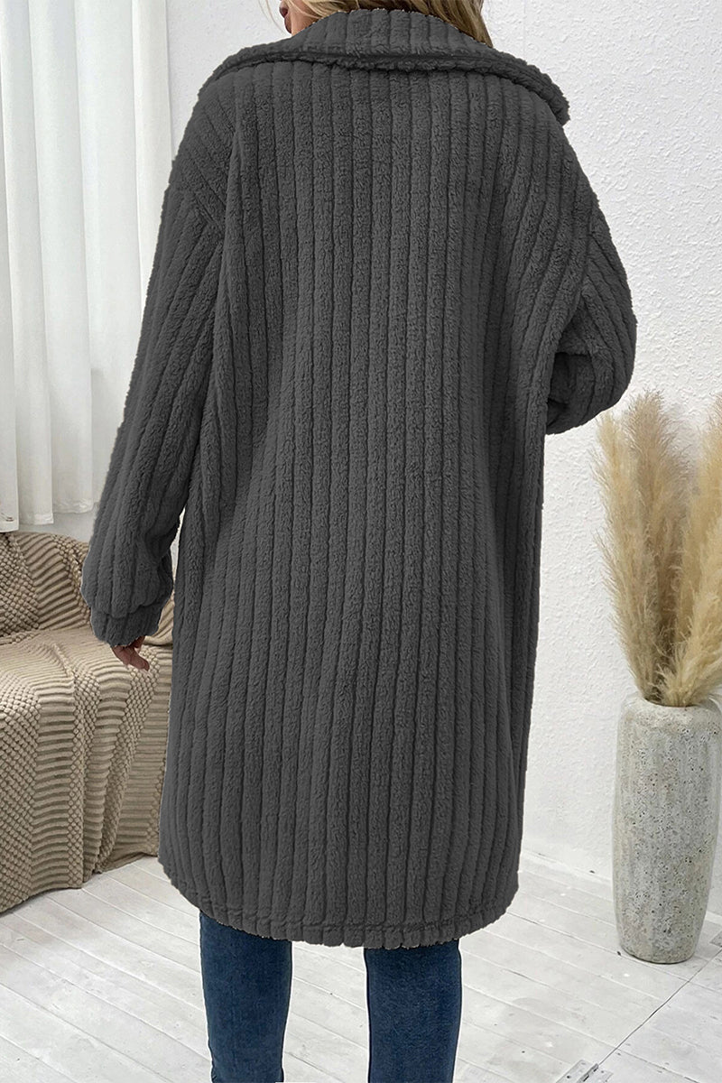 Elegante prenda exterior con botones lisos y cuello vuelto (3 colores)