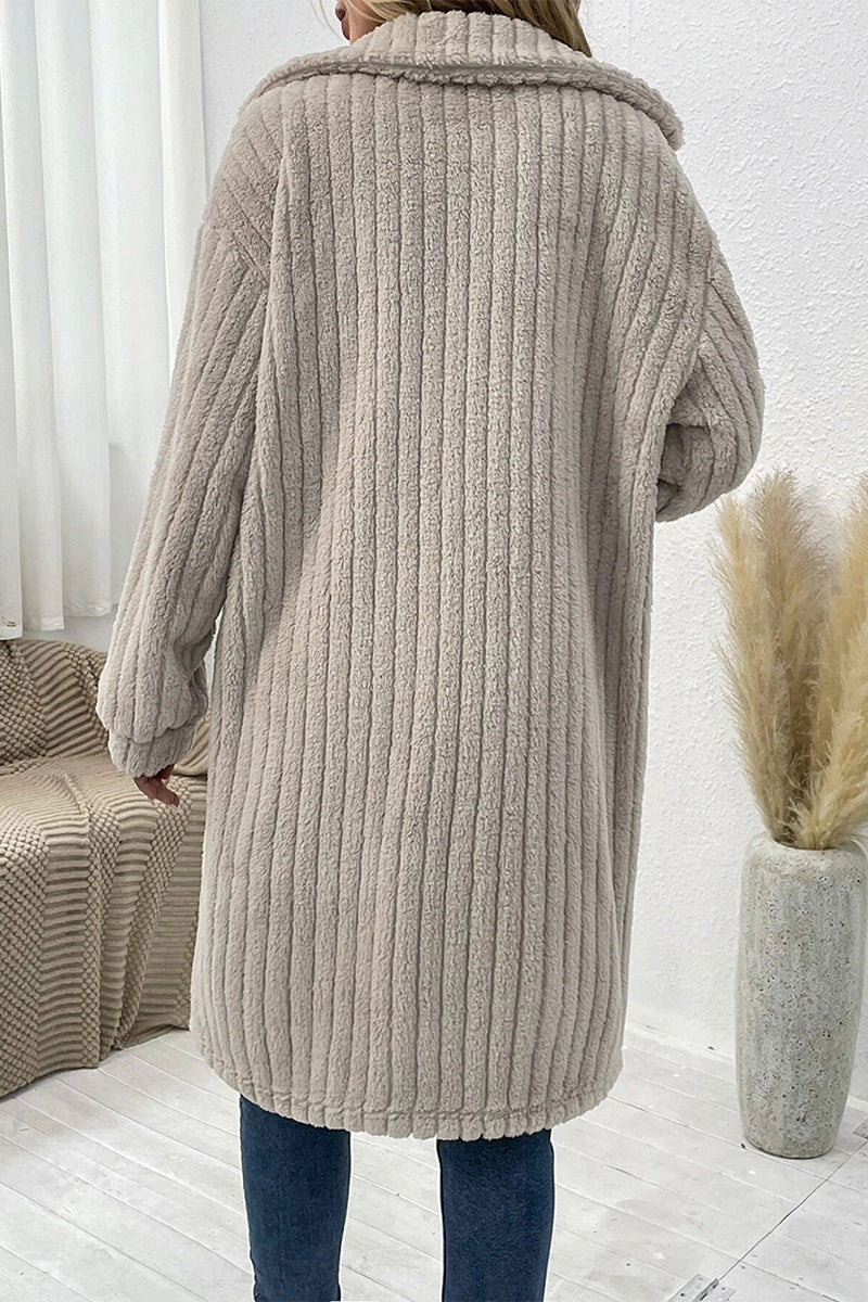 Elegante prenda exterior con botones lisos y cuello vuelto (3 colores)