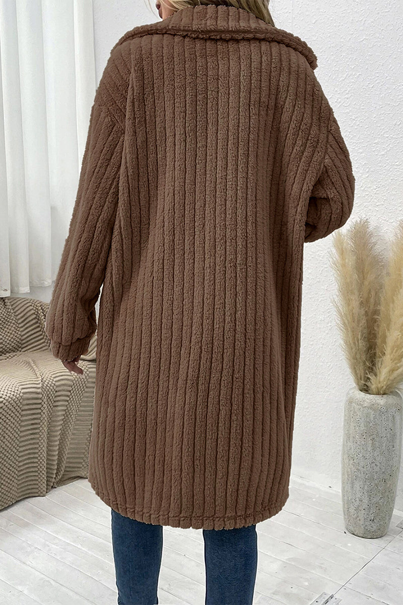 Elegante prenda exterior con botones lisos y cuello vuelto (3 colores)