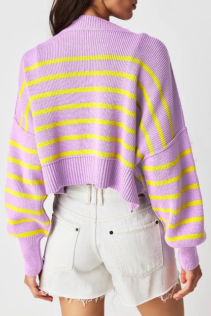 Tops casuales de cuello redondo con parches sólidos